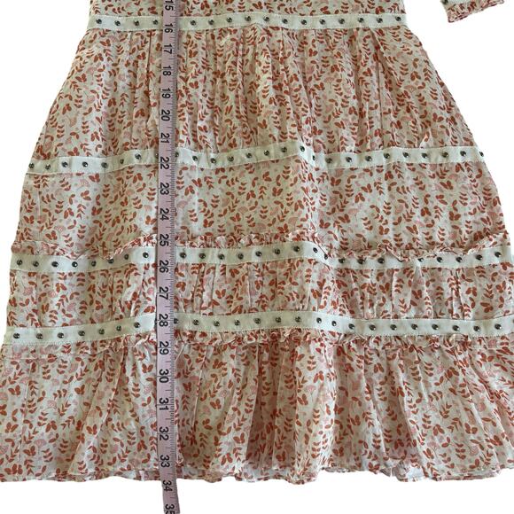 Stevie May Byrdie Floral Print Mini Dress Women’s Size XS Orange/Pink/White - Picture 8 of 11